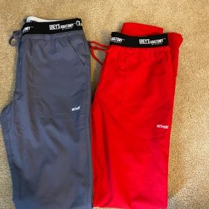 2 Pairs Grey’s Anatomy Scrub bottoms Sz Small Tall
